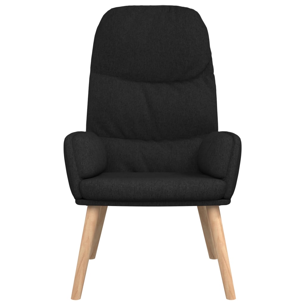 vidaXL Chaise de relaxation avec tabouret Noir Tissu