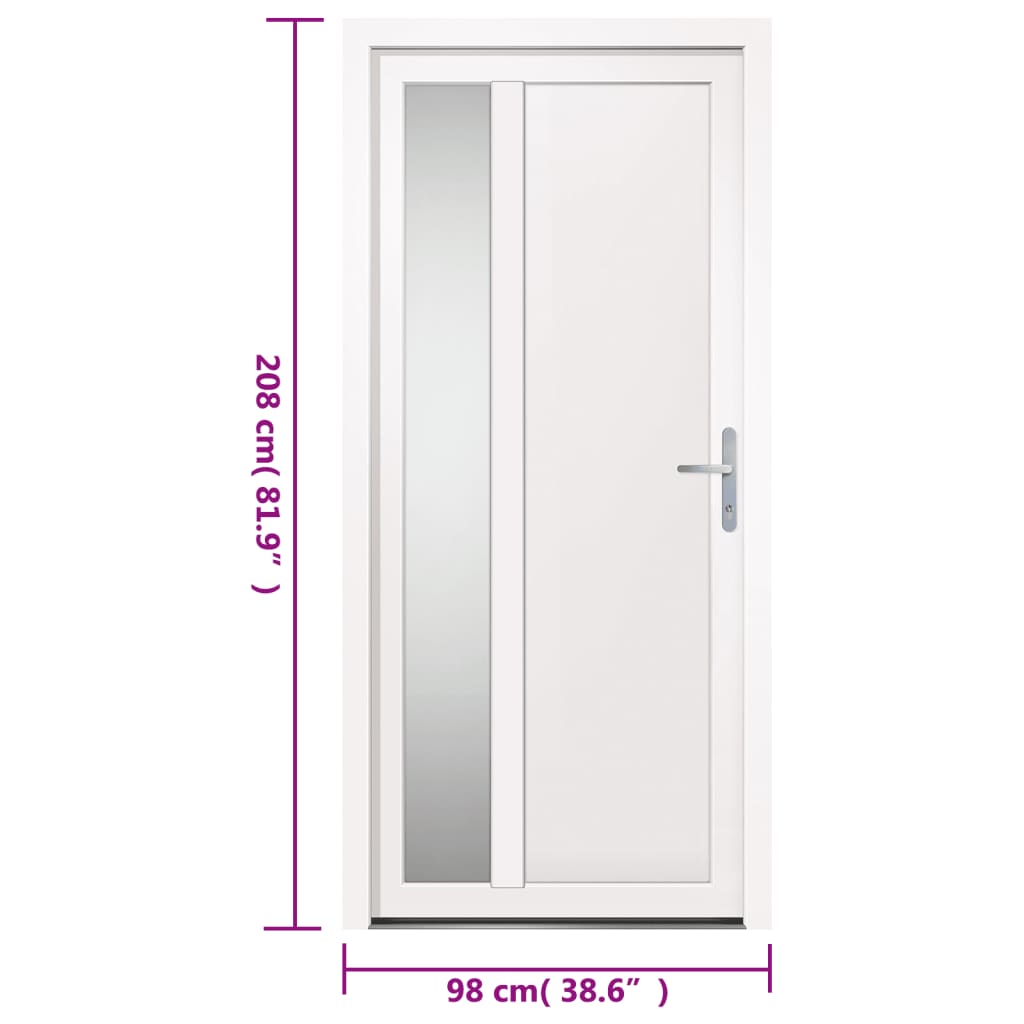 vidaXL Porte d'entrée Blanc 98x208 cm PVC