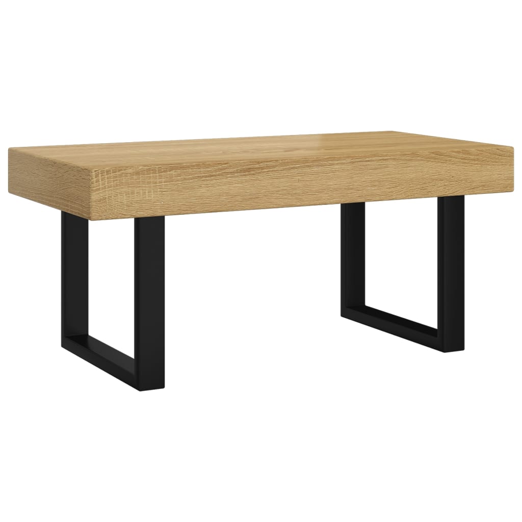 vidaXL Table basse Marron clair et noir 90x45x40 cm MDF et fer