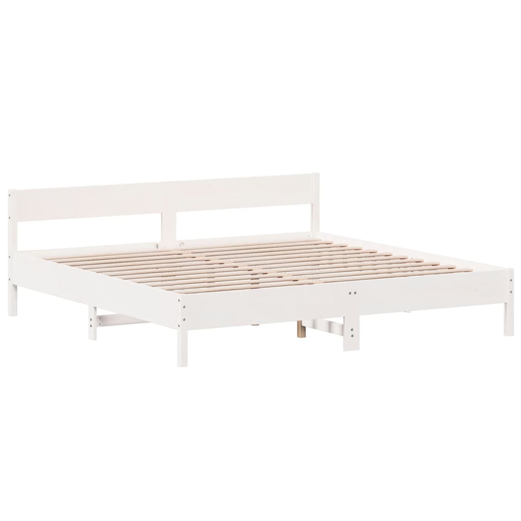 vidaXL Cadre de lit sans matelas blanc 180x200 cm bois massif de pin