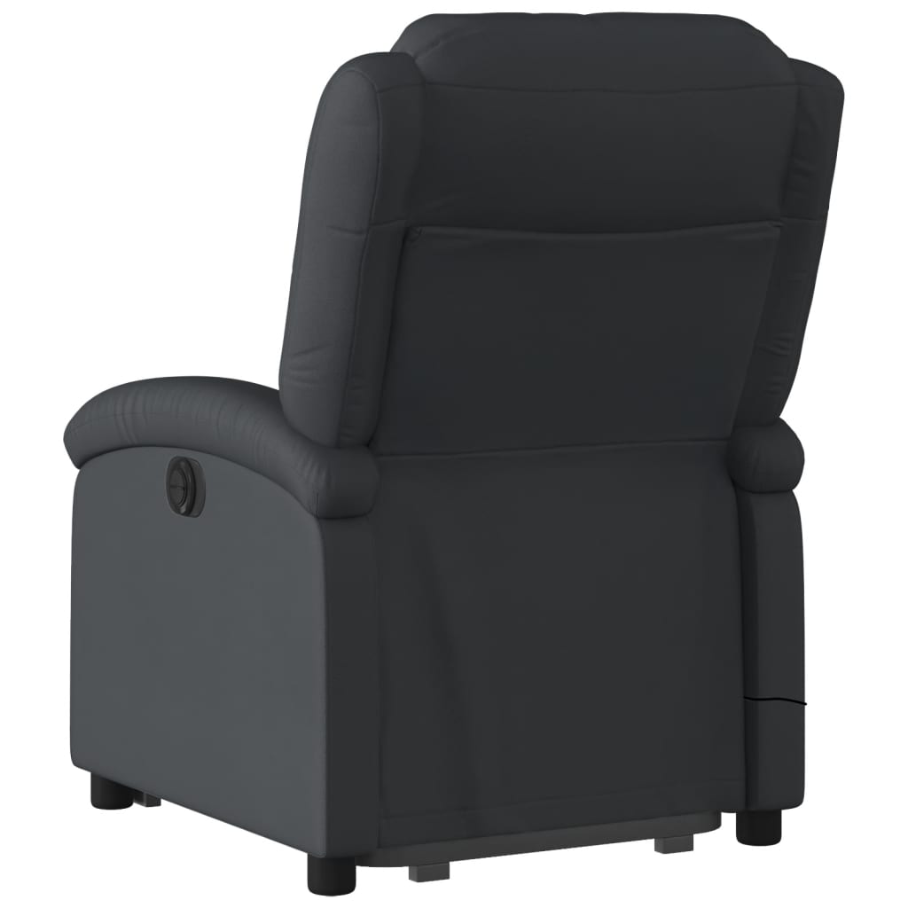 vidaXL Fauteuil inclinable de massage électrique noir cuir véritable