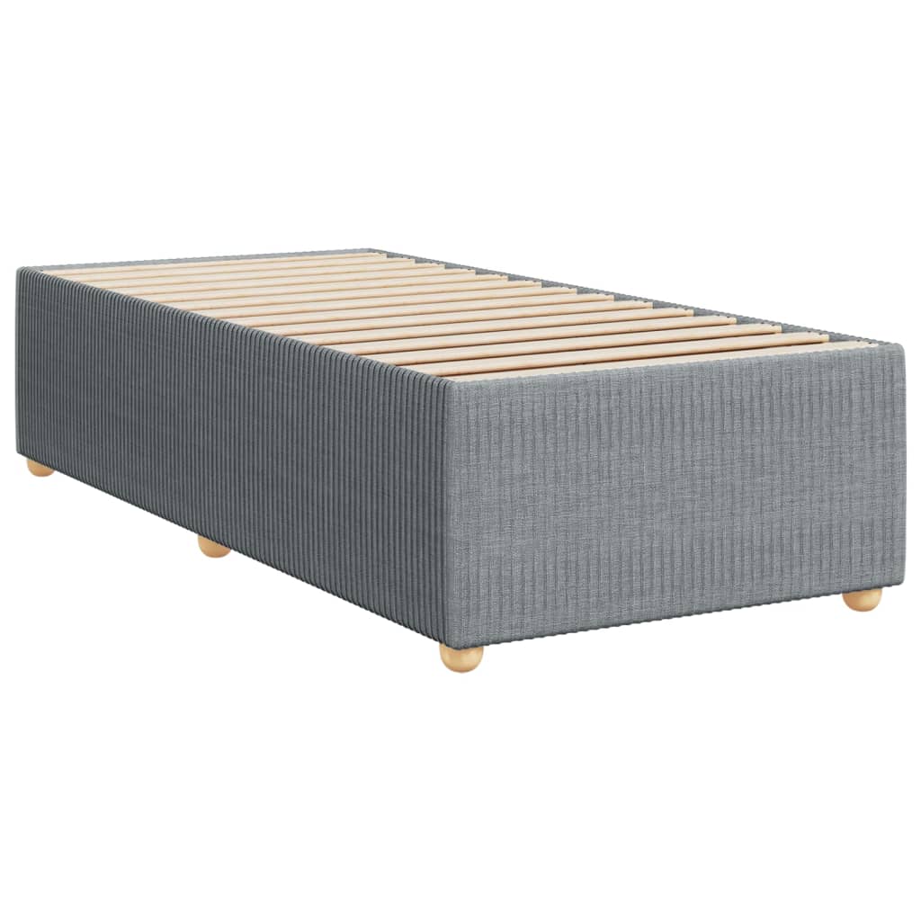 vidaXL Sommier à lattes de lit avec matelas Gris clair 90x200 cm Tissu