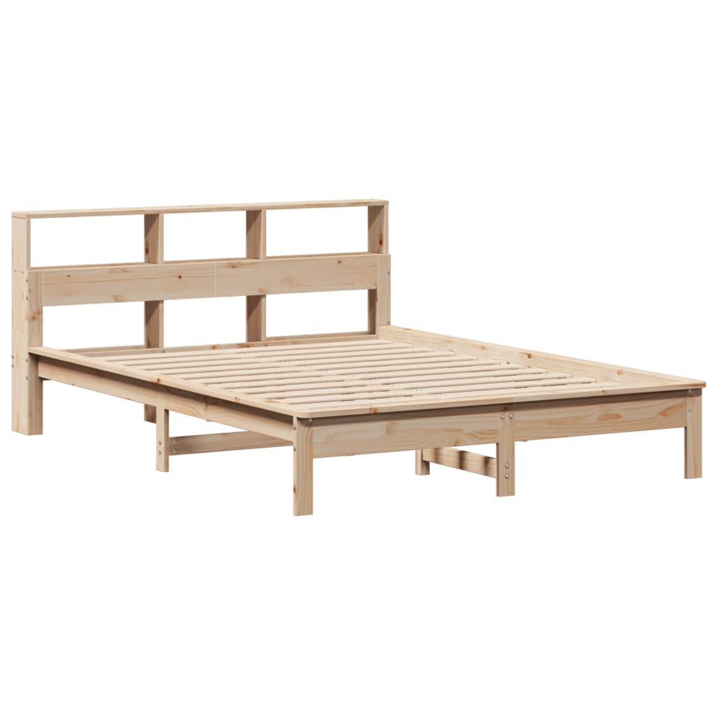 vidaXL Lit bibliothèque sans matelas 140x190 cm bois de pin massif