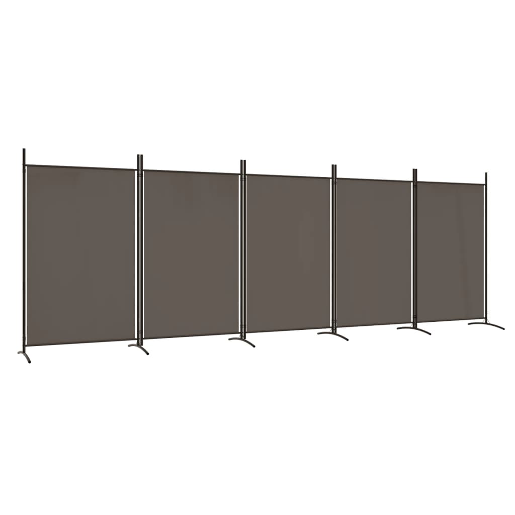 vidaXL Cloison de séparation 5 panneaux Anthracite 433x180 cm Tissu