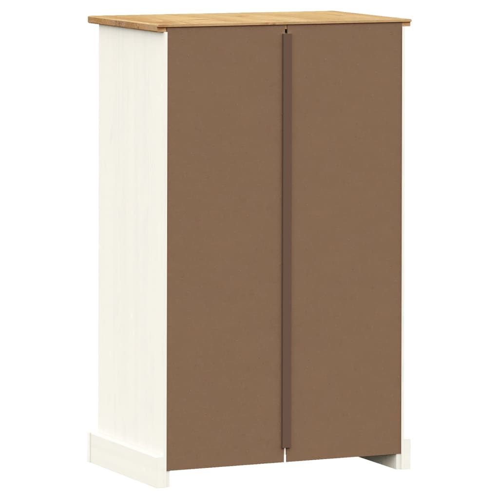 vidaXL Armoire à chaussures VIGO blanc 60x35x96 cm bois massif de pin