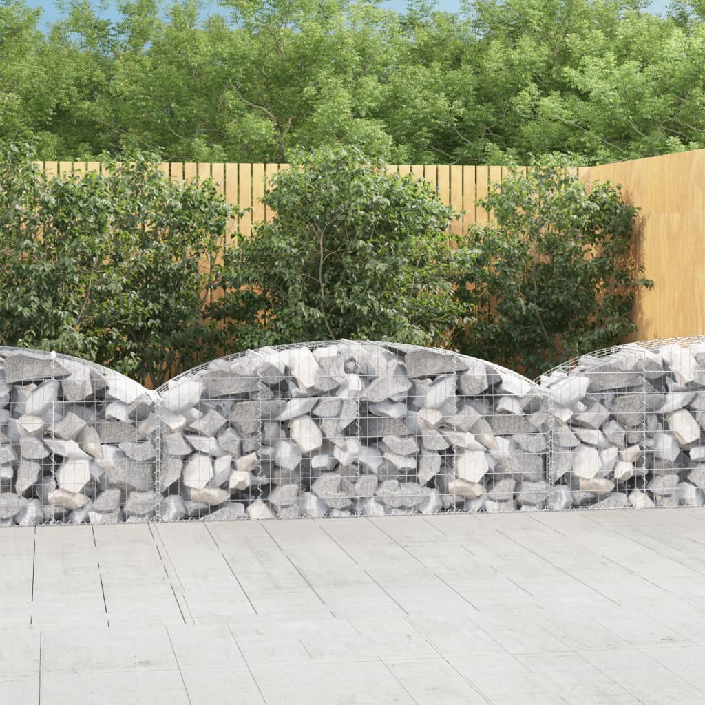 vidaXL Panier de gabions arqué 200x50x60/80 cm Fer galvanisé