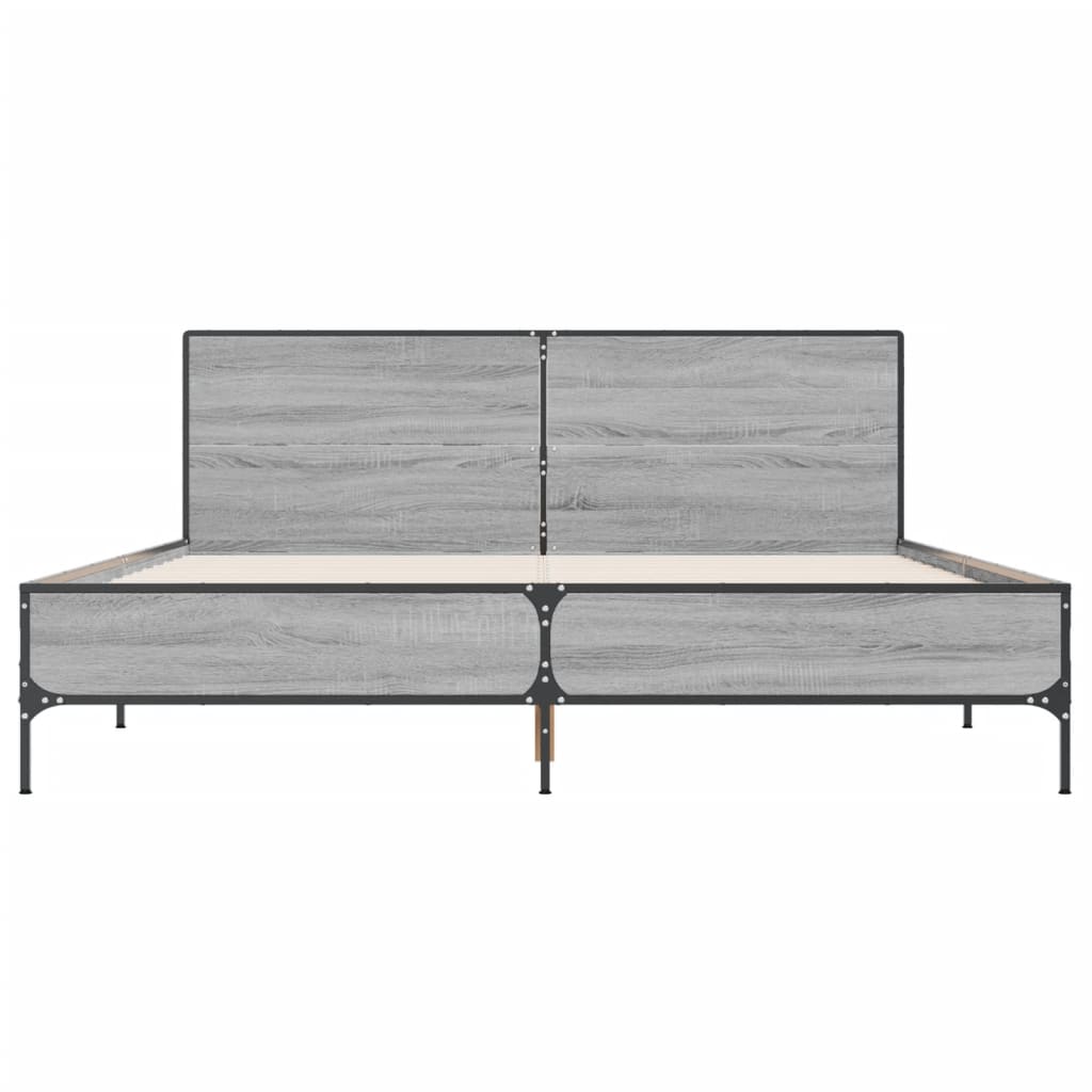 vidaXL Cadre de lit sans matelas sonoma gris 140x200 cm