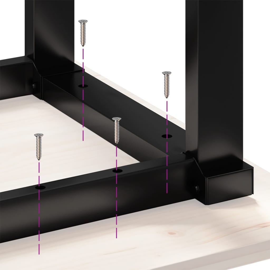 vidaXL Pieds de table à manger cadre en O 140x60x73 cm fonte