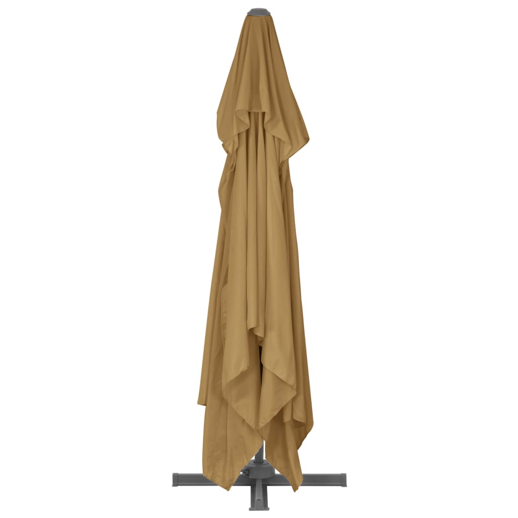 vidaXL Parasol de jardin avec base portable taupe