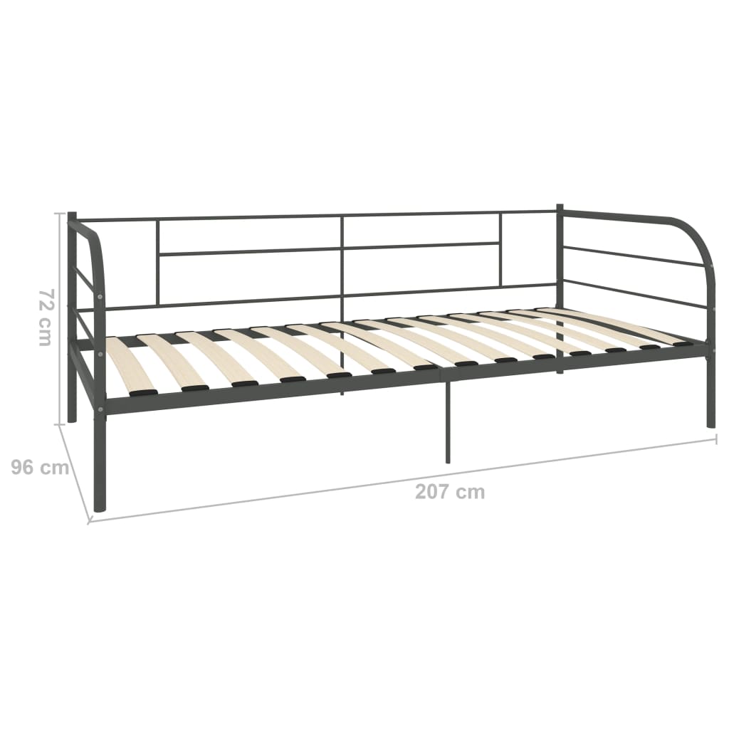 vidaXL Cadre de lit de repos sans matelas gris métal 90x200 cm