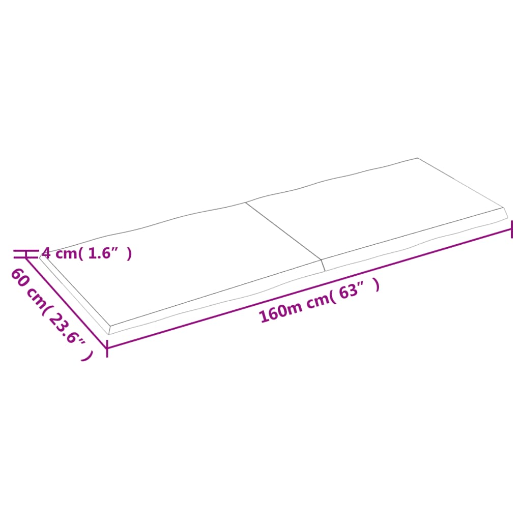 vidaXL Dessus de table bois massif traité bordure assortie