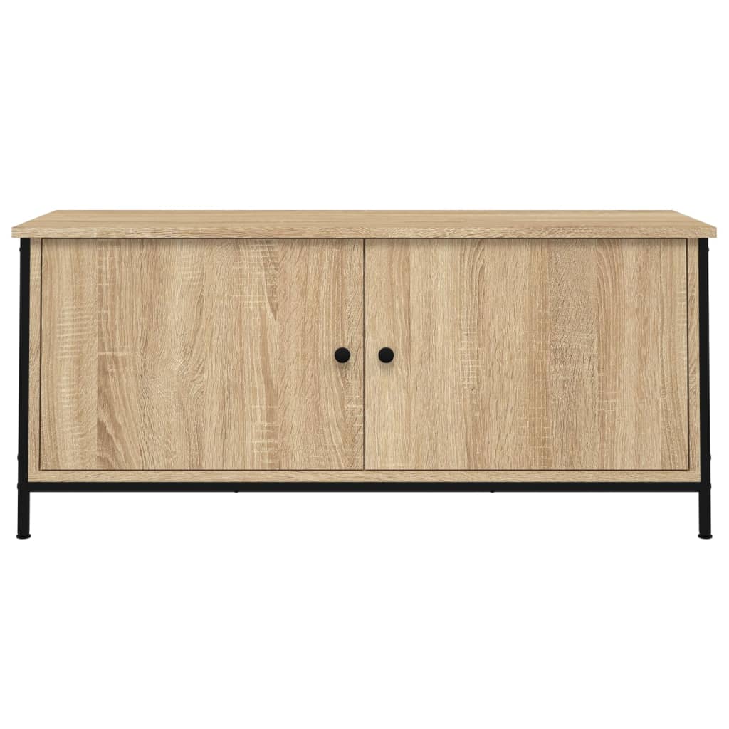 vidaXL Meuble TV avec portes chêne sonoma 102x35x45 cm bois ingénierie