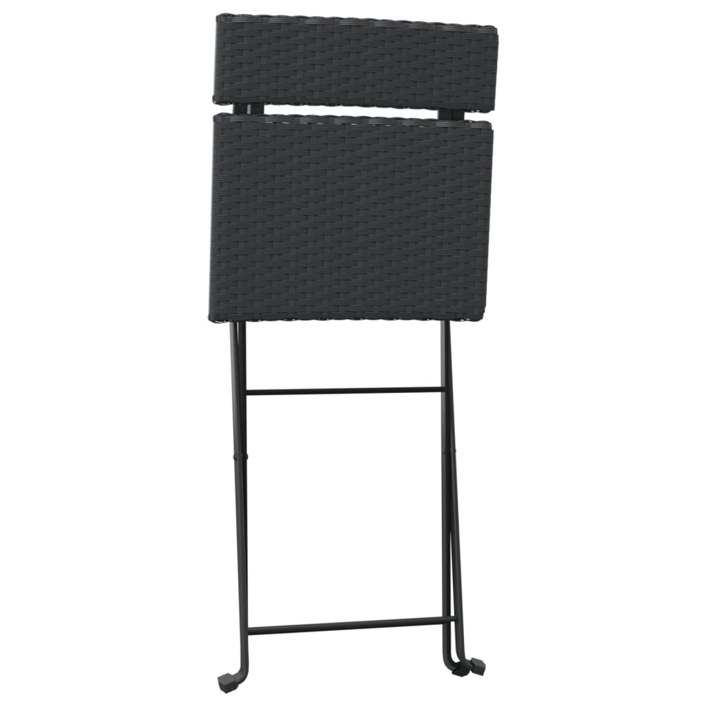 vidaXL Chaises de bistrot pliantes lot de 8 Noir Résine tressée acier