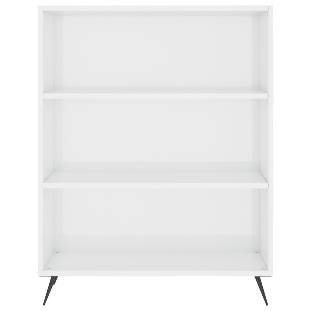 vidaXL Bibliothèque blanc brillant 69,5x32,5x90 cm bois d'ingénierie