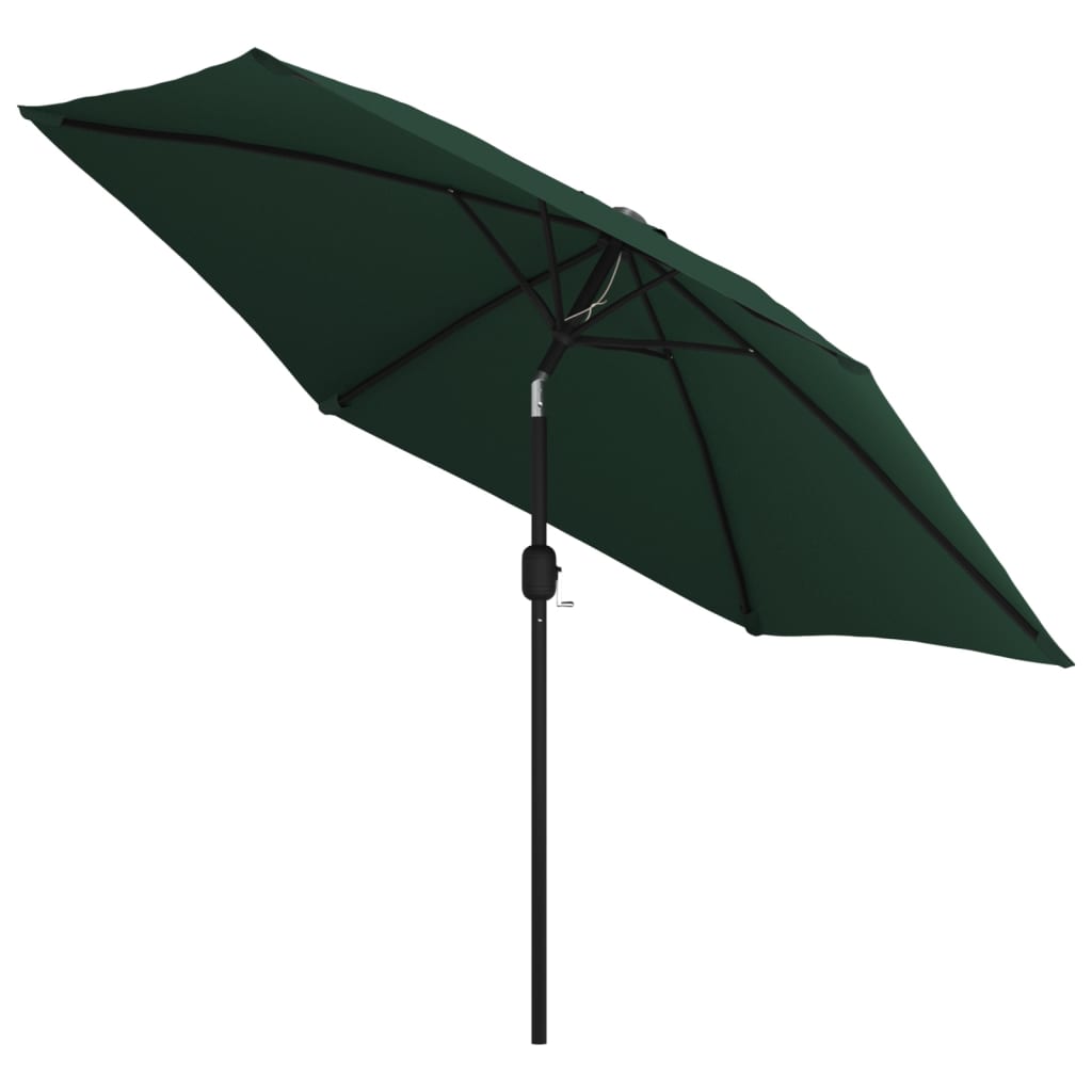 vidaXL Parasol de jardin en porte-à-faux avec LED 3 m vert