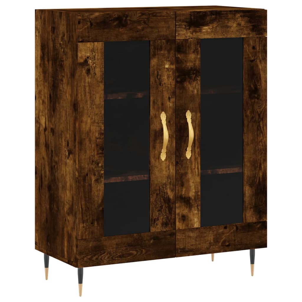 vidaXL Buffet haut Chêne fumé 69,5x34x180 cm Bois d'ingénierie