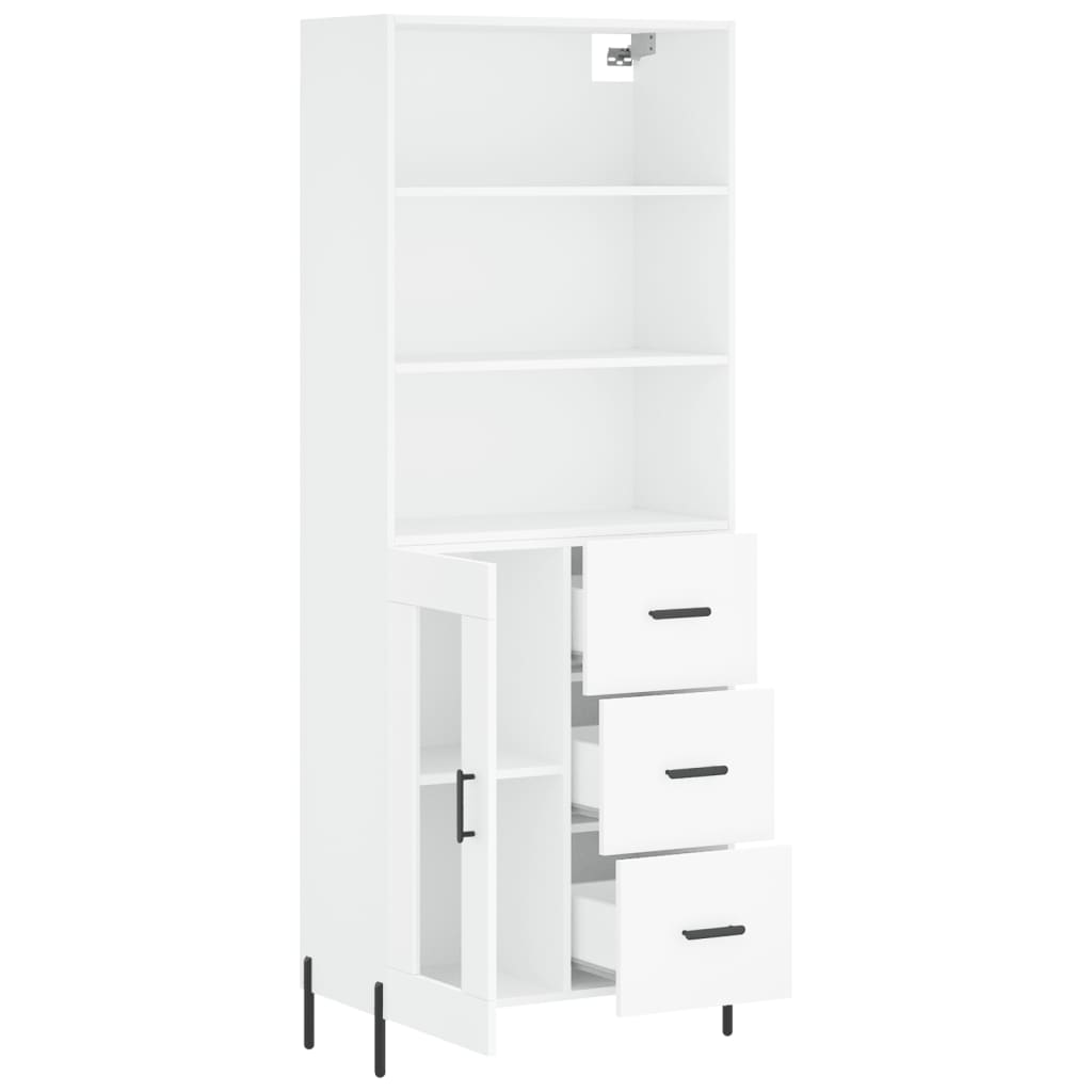 vidaXL Buffet haut Blanc 69,5x34x180 cm Bois d'ingénierie