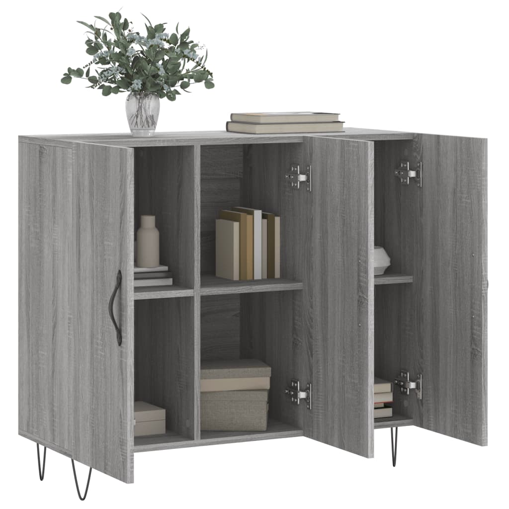 vidaXL Buffet sonoma gris 90x34x80 cm bois d'ingénierie