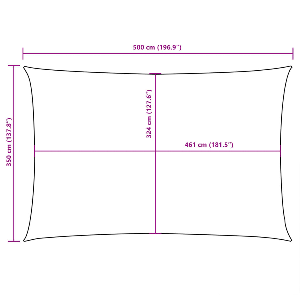 vidaXL Voile de parasol tissu oxford rectangulaire 3,5x5 m marron