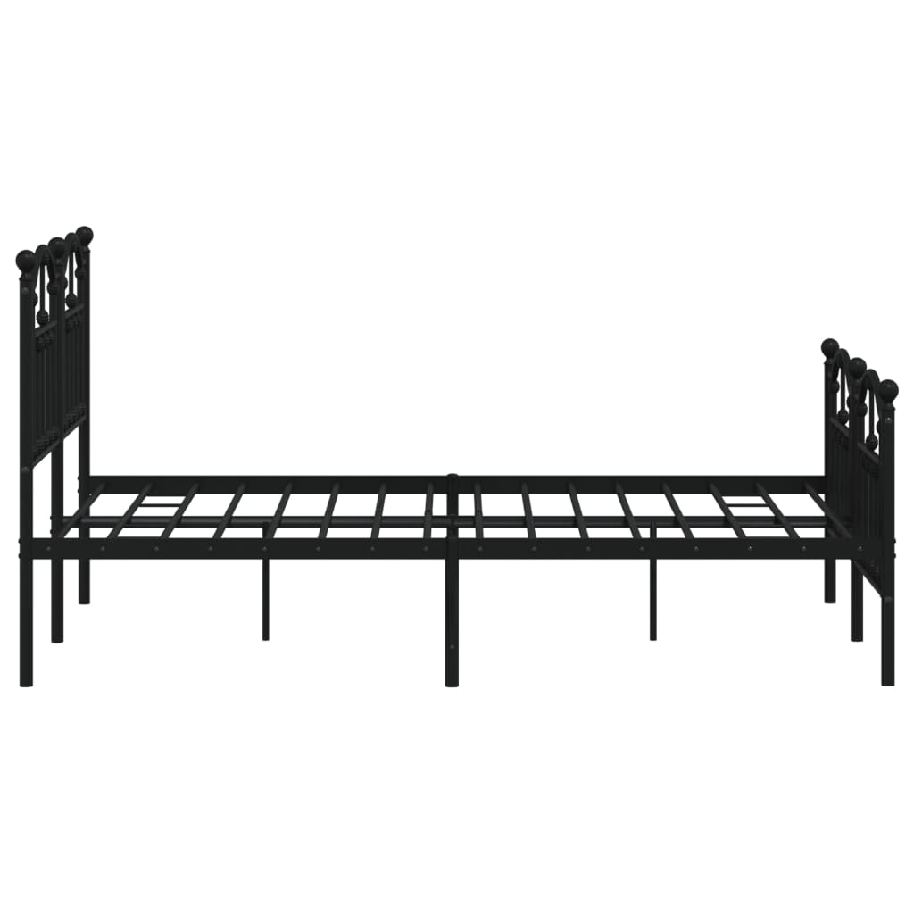 vidaXL Cadre de lit métal sans matelas avec pied de lit noir 120x200cm