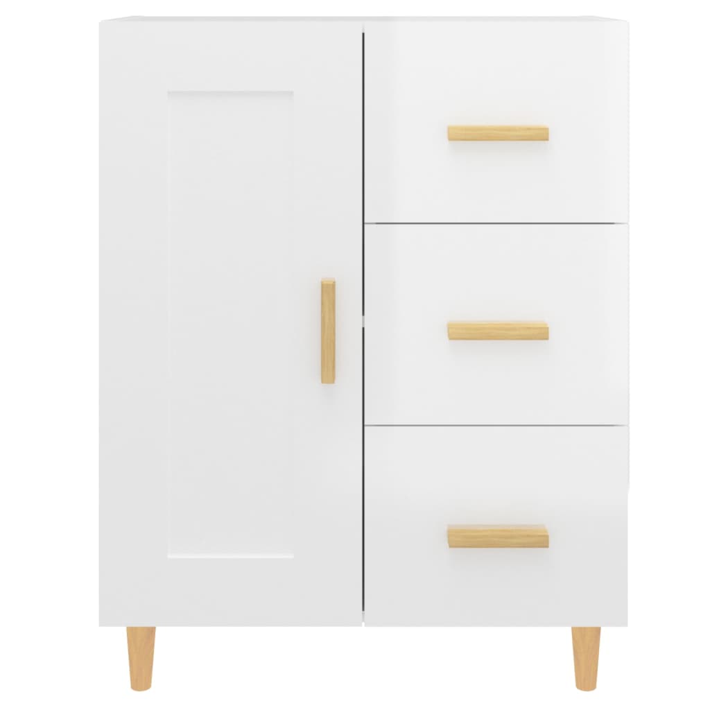 vidaXL Buffet Blanc brillant 69,5x34x90 cm Bois d'ingénierie