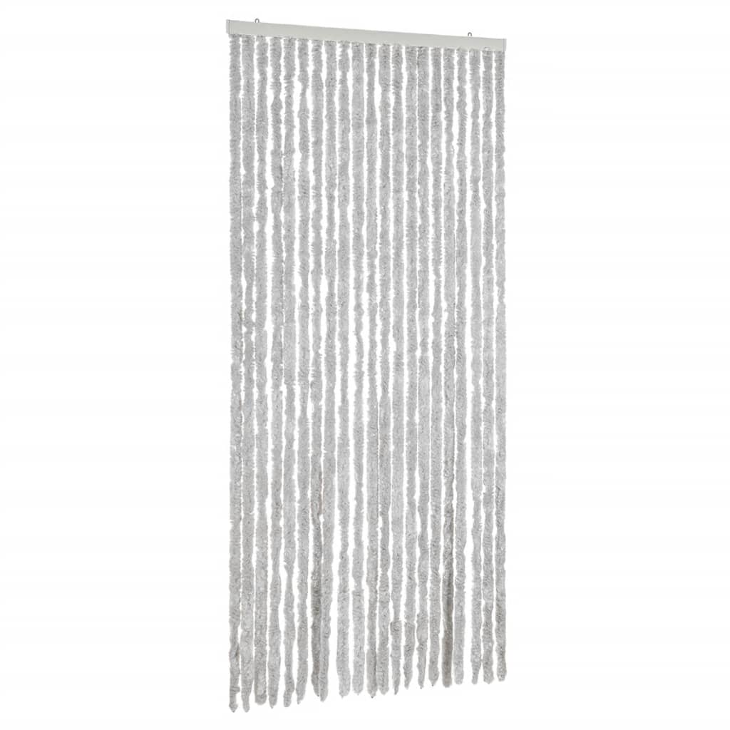 vidaXL Rideau anti-mouches gris 90x200 cm chenille