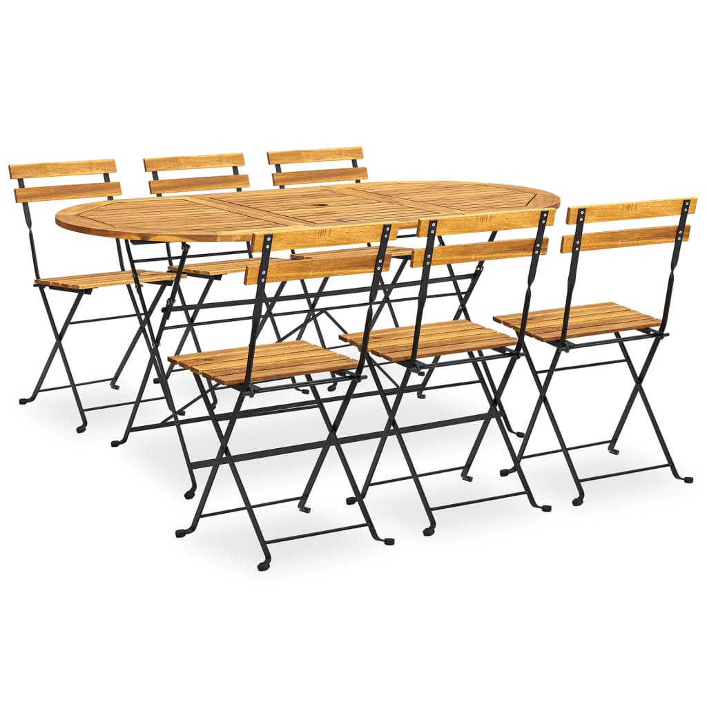 vidaXL Ensemble à manger d'extérieur pliable 7pcs Bois d'acacia solide