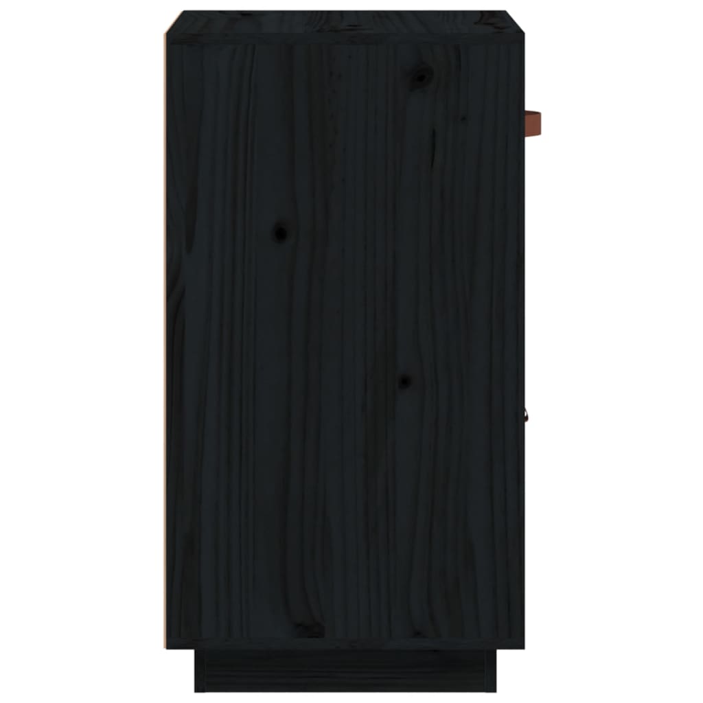 vidaXL Buffet Noir 34x40x75 cm Bois massif de pin