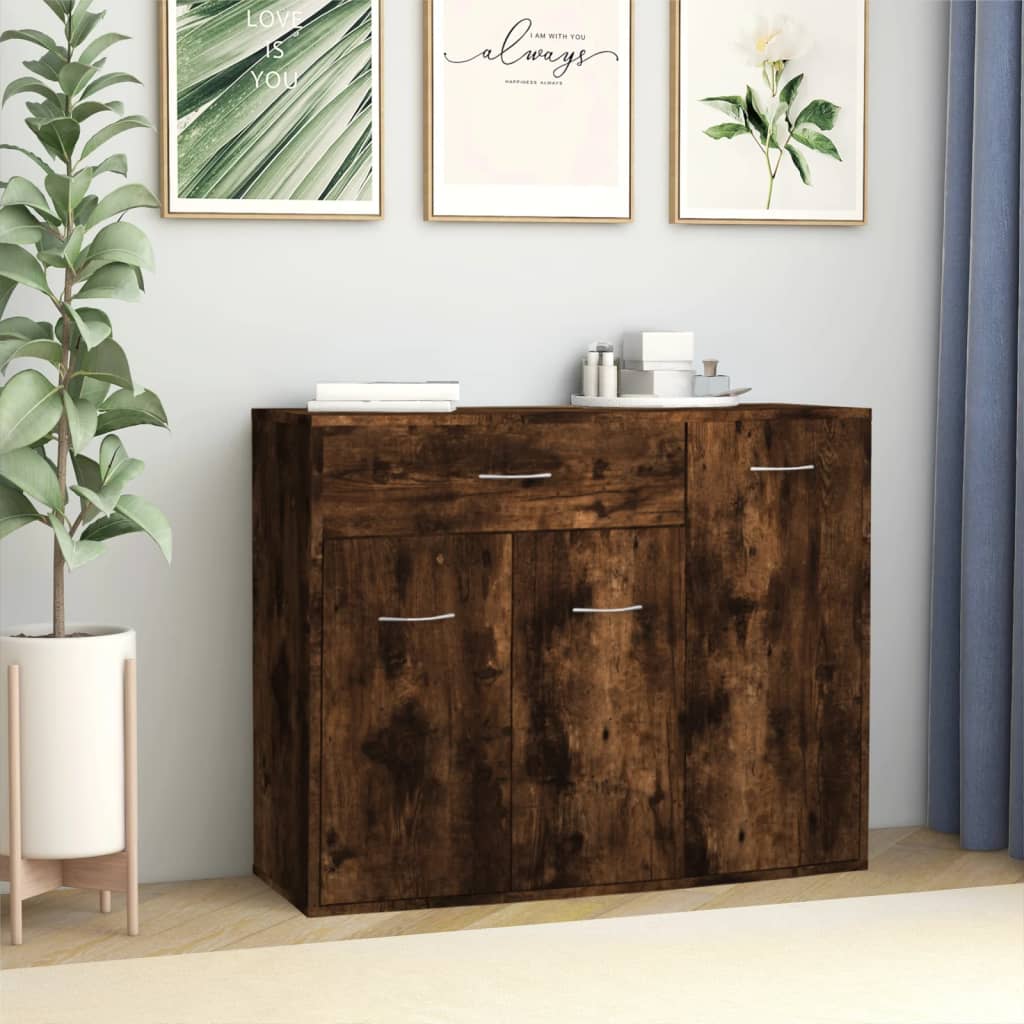 vidaXL Buffet Chêne fumé 88x30x70 cm Bois d'ingénierie