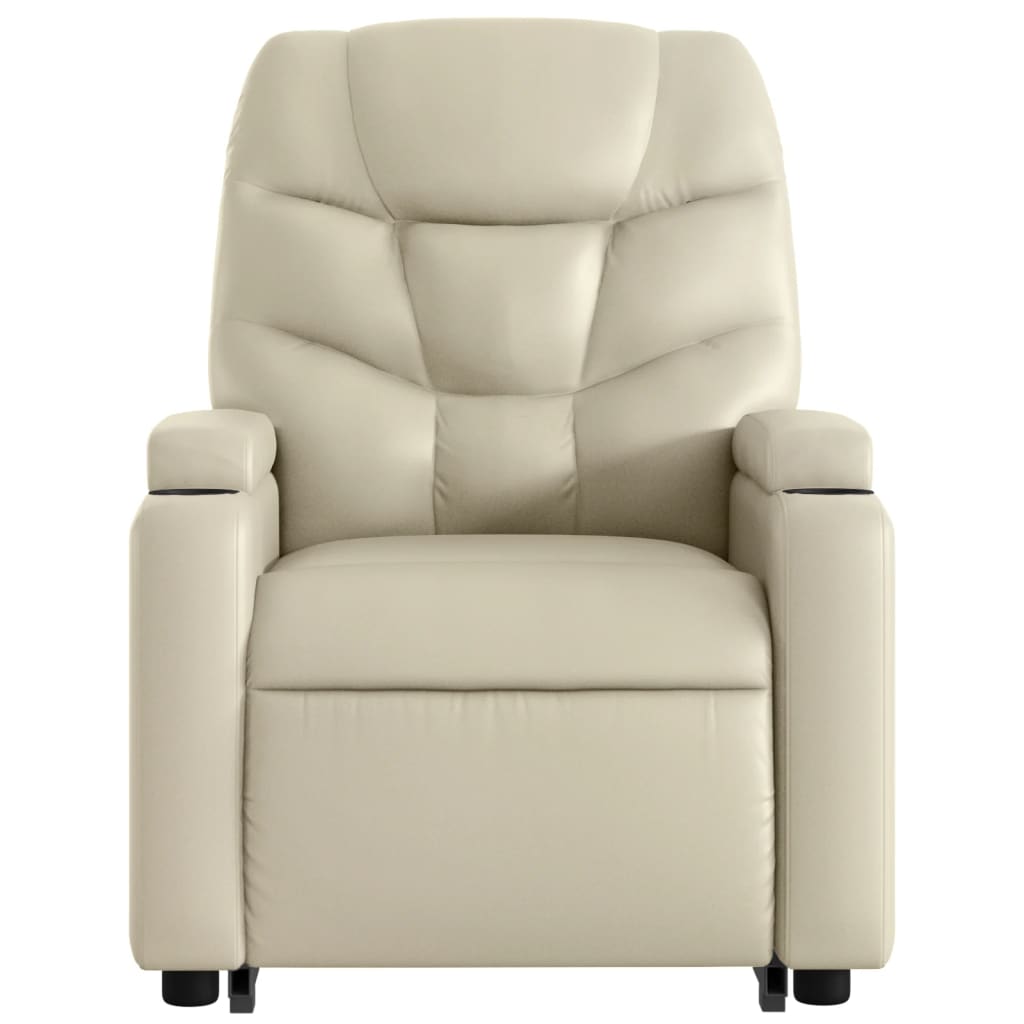 vidaXL Fauteuil inclinable de massage Crème Similicuir