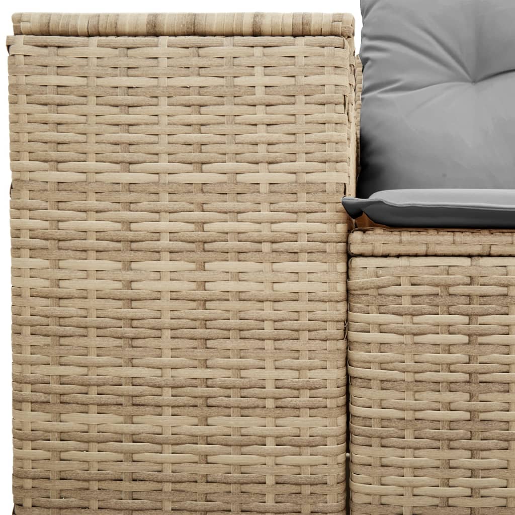 vidaXL Canapé de jardin avec coussins 2 places beige résine tressée