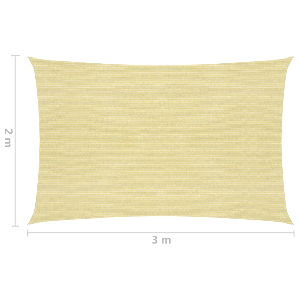 vidaXL Voile d'ombrage 160 g/m² Beige 2x3 m PEHD