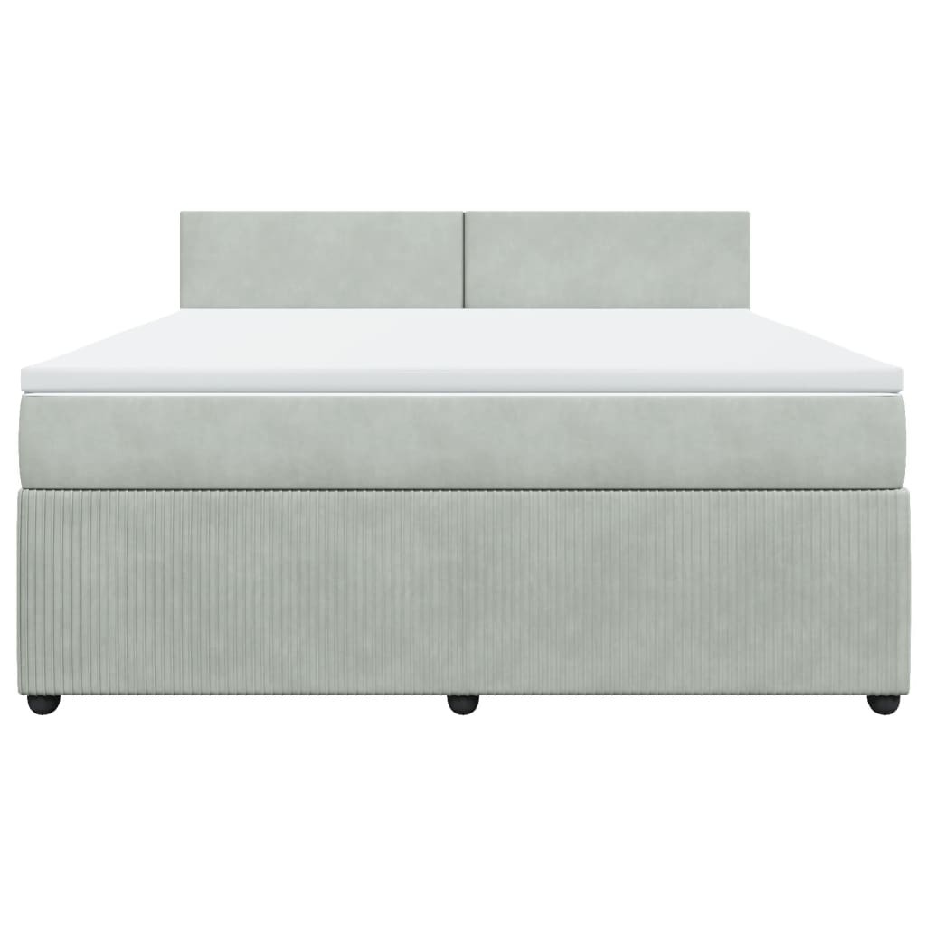 vidaXL Sommier à lattes de lit et matelas Gris clair 180x200cm Velours