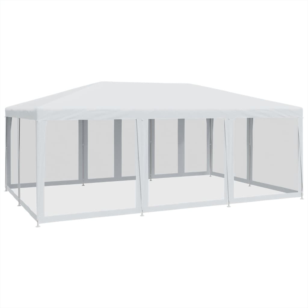 vidaXL Tente de fête avec 10parois latérales en maille blanc 6x4m PEHD