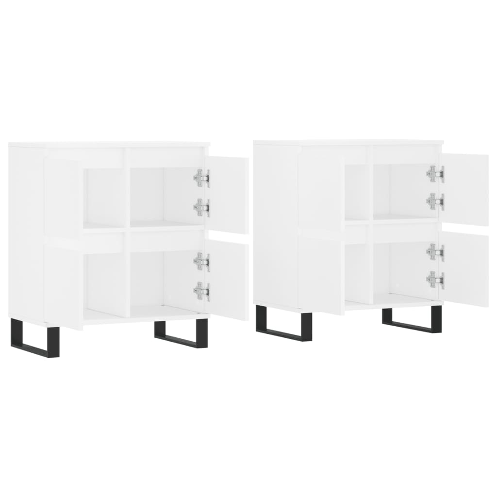 vidaXL Buffets 2 pcs blanc bois d'ingénierie