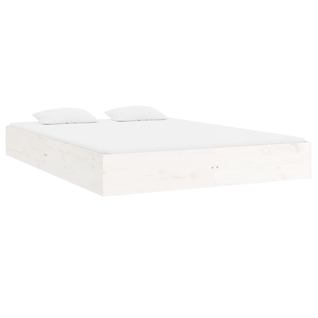 vidaXL Cadre de lit sans matelas blanc bois massif 140x200 cm