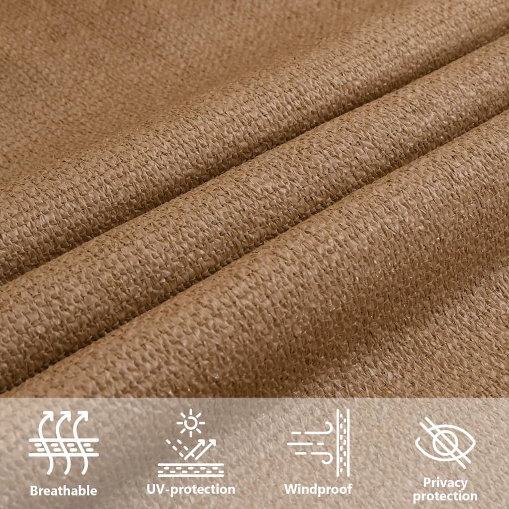 vidaXL Voile d'ombrage 160 g/m² Taupe 3x4x5 m PEHD