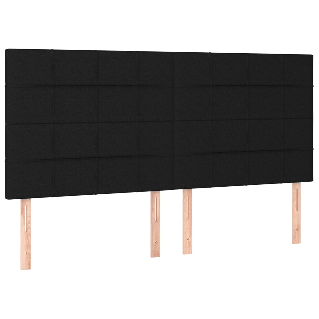 vidaXL Têtes de lit 4 pcs Noir 80x5x78/88 cm Tissu