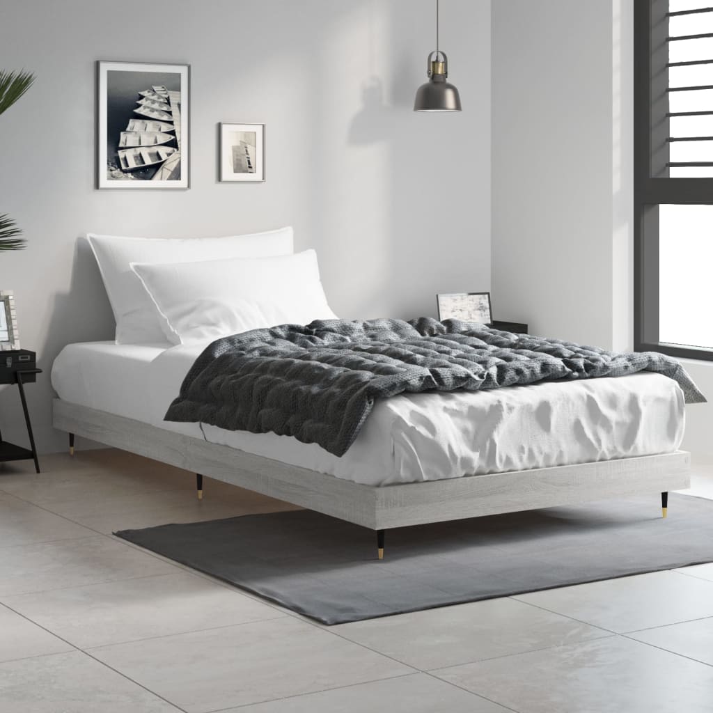 vidaXL Cadre de lit sans matelas sonoma gris 90x190 cm