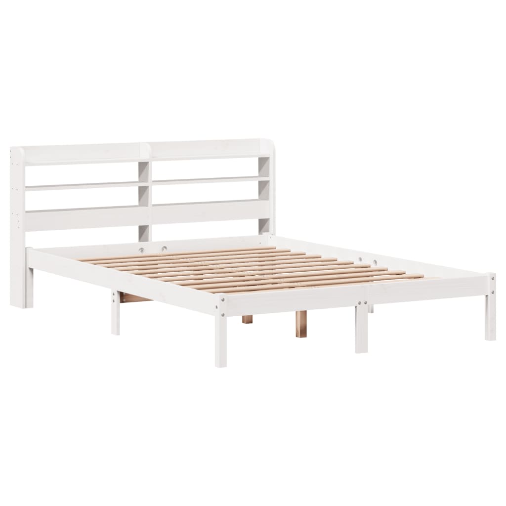 vidaXL Cadre de lit sans matelas blanc 120x190 cm bois de pin massif