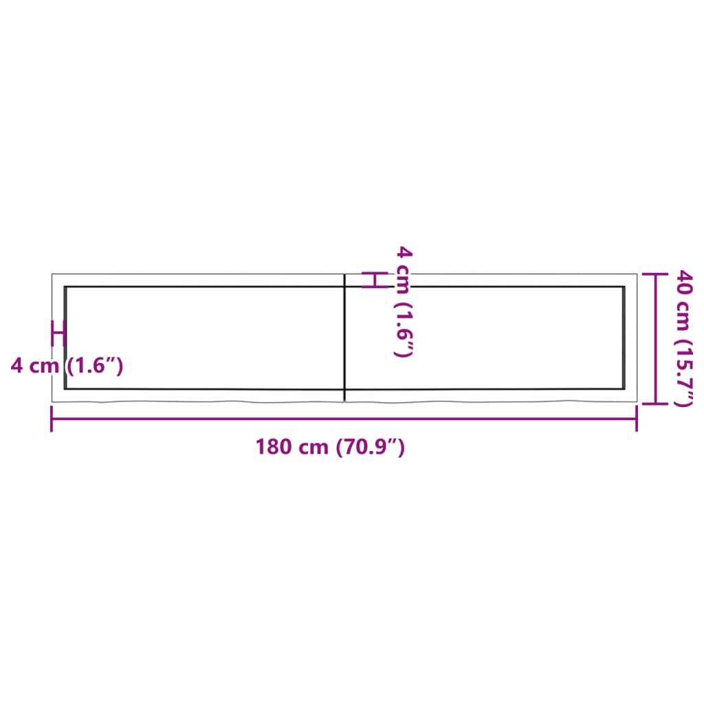 vidaXL Dessus de table marron foncé bois chêne massif traité