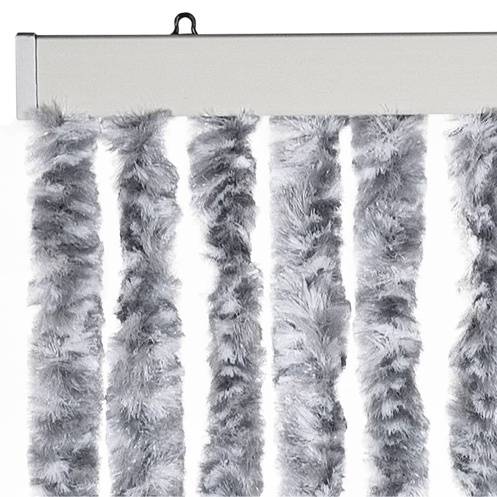 vidaXL Moustiquaire blanc et gris 118x220 cm chenille