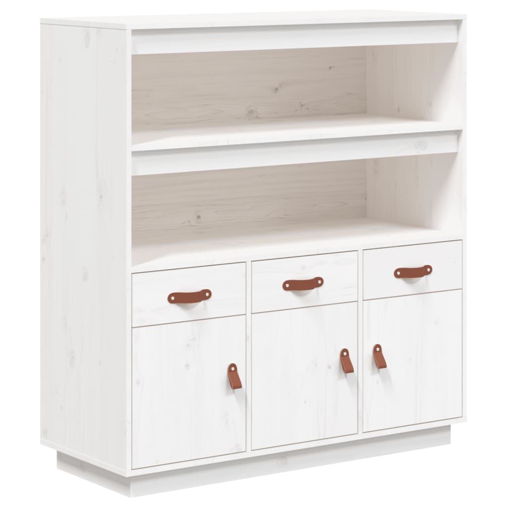 vidaXL Buffet haut Blanc 100x40x108,5 cm Bois massif de pin