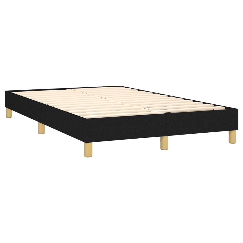 vidaXL Sommier à lattes de lit avec matelas Noir 120x200 cm Tissu