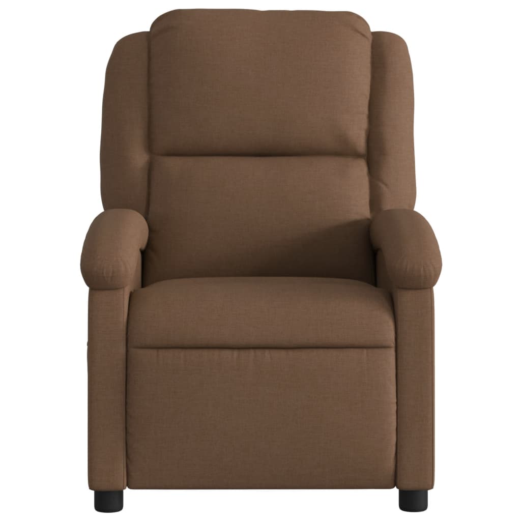 vidaXL Fauteuil inclinable électrique Marron Tissu