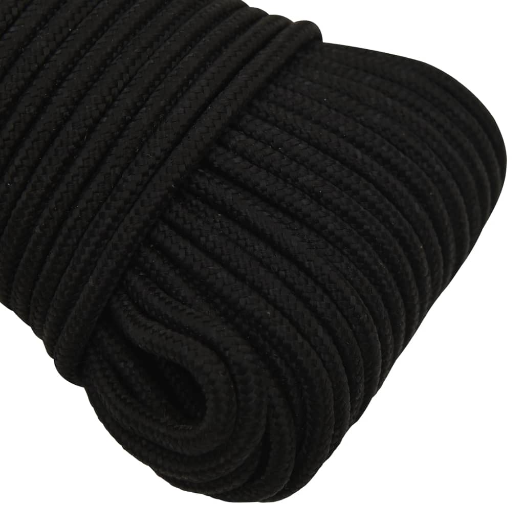 vidaXL Corde de travail Noir 4 mm 250 m Polyester