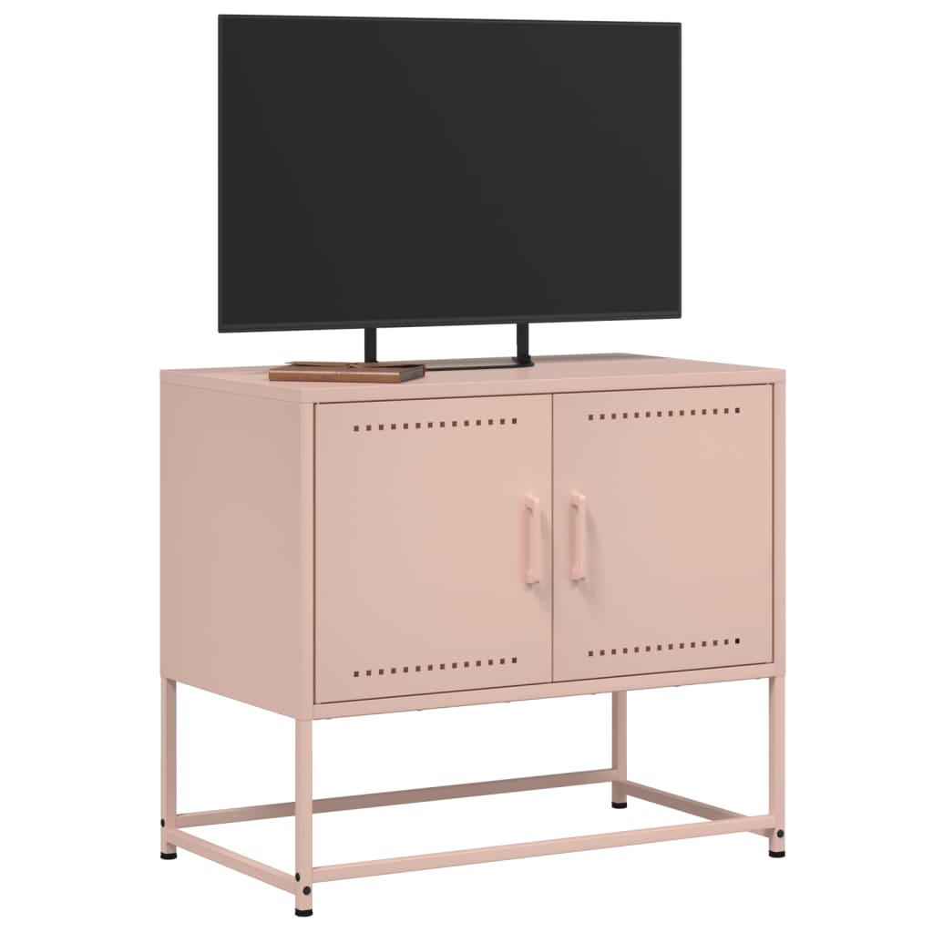 vidaXL Meuble TV rose 68,5x39x60,5 cm acier