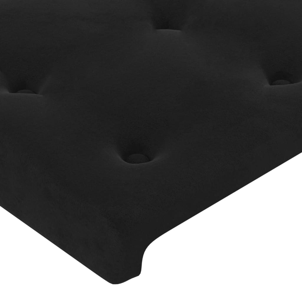 vidaXL Tête de lit à LED Noir 160x5x118/128 cm Velours