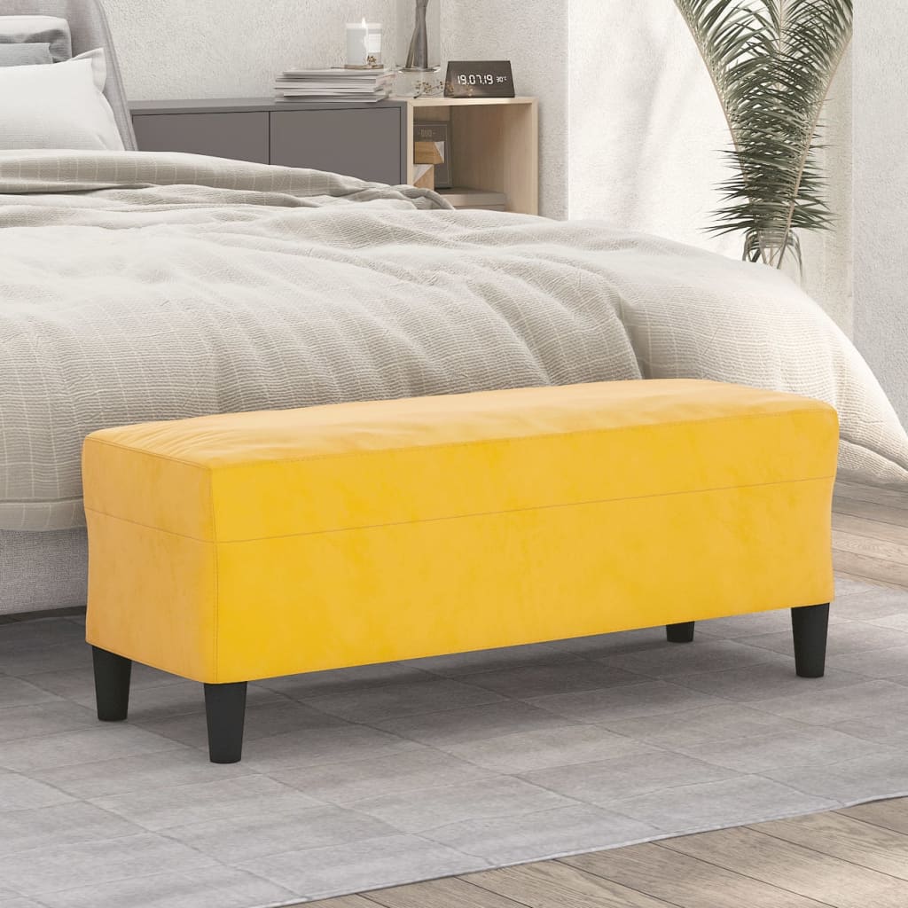 vidaXL Banc Jaune 100x35x41 cm Velours