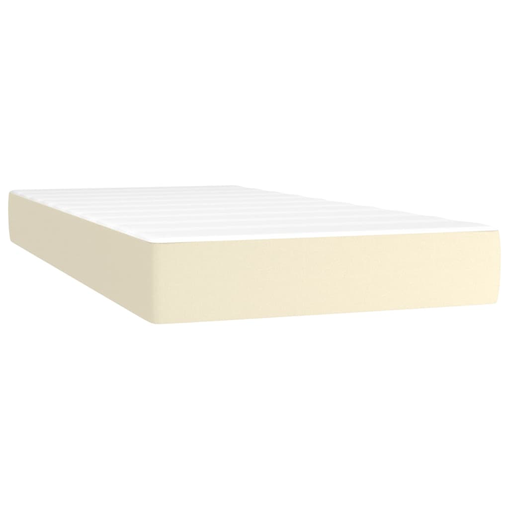 vidaXL Sommier à lattes de lit avec matelas Crème 200x200cm Similicuir